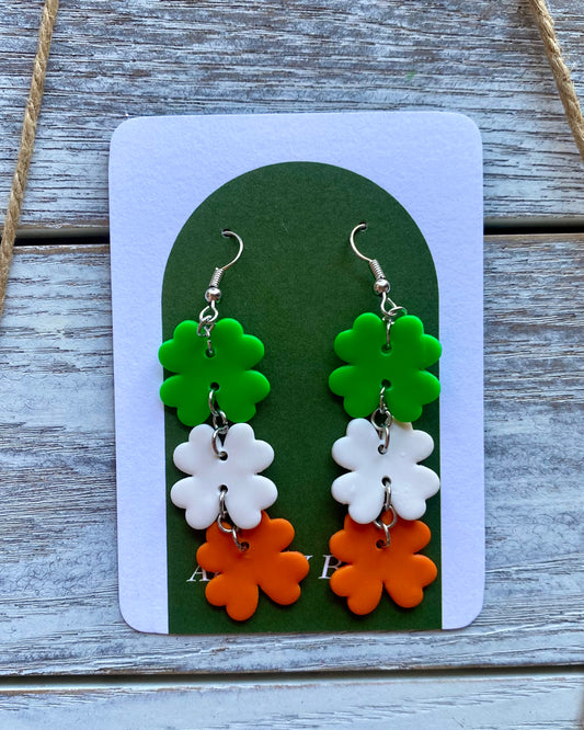 Irish Flag Triple Clovers