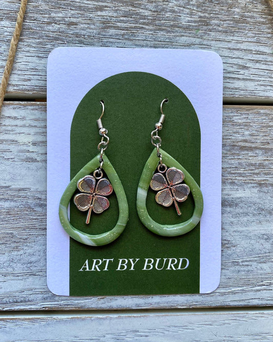 Tear Framed Silver Clovers