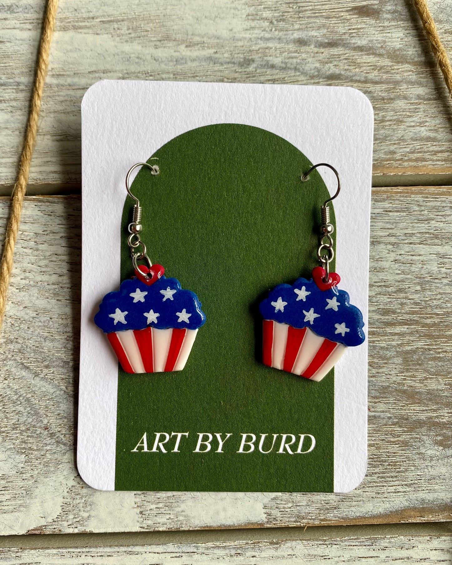 Stars and Stripes Cupcake Dangles