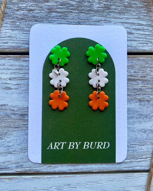 Irish Flag Triple Clovers