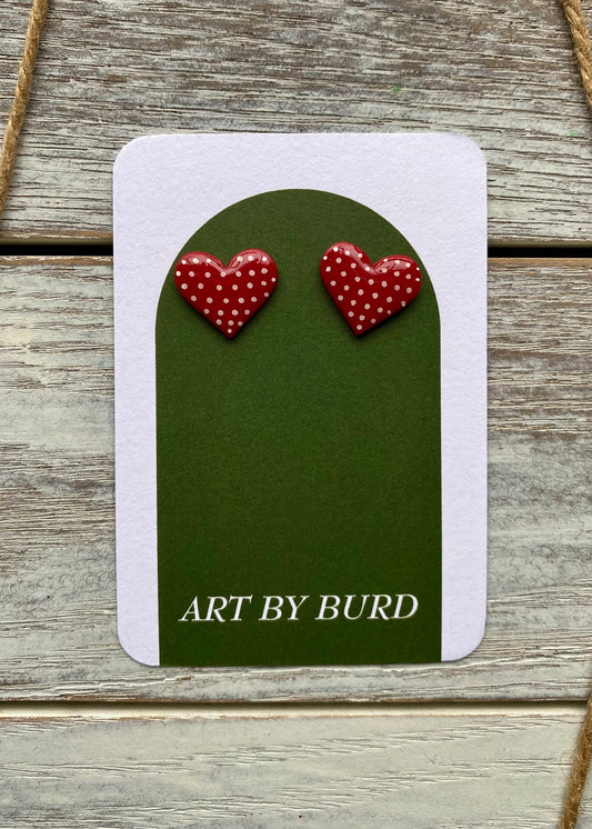 Polka Dot Red Hearts
