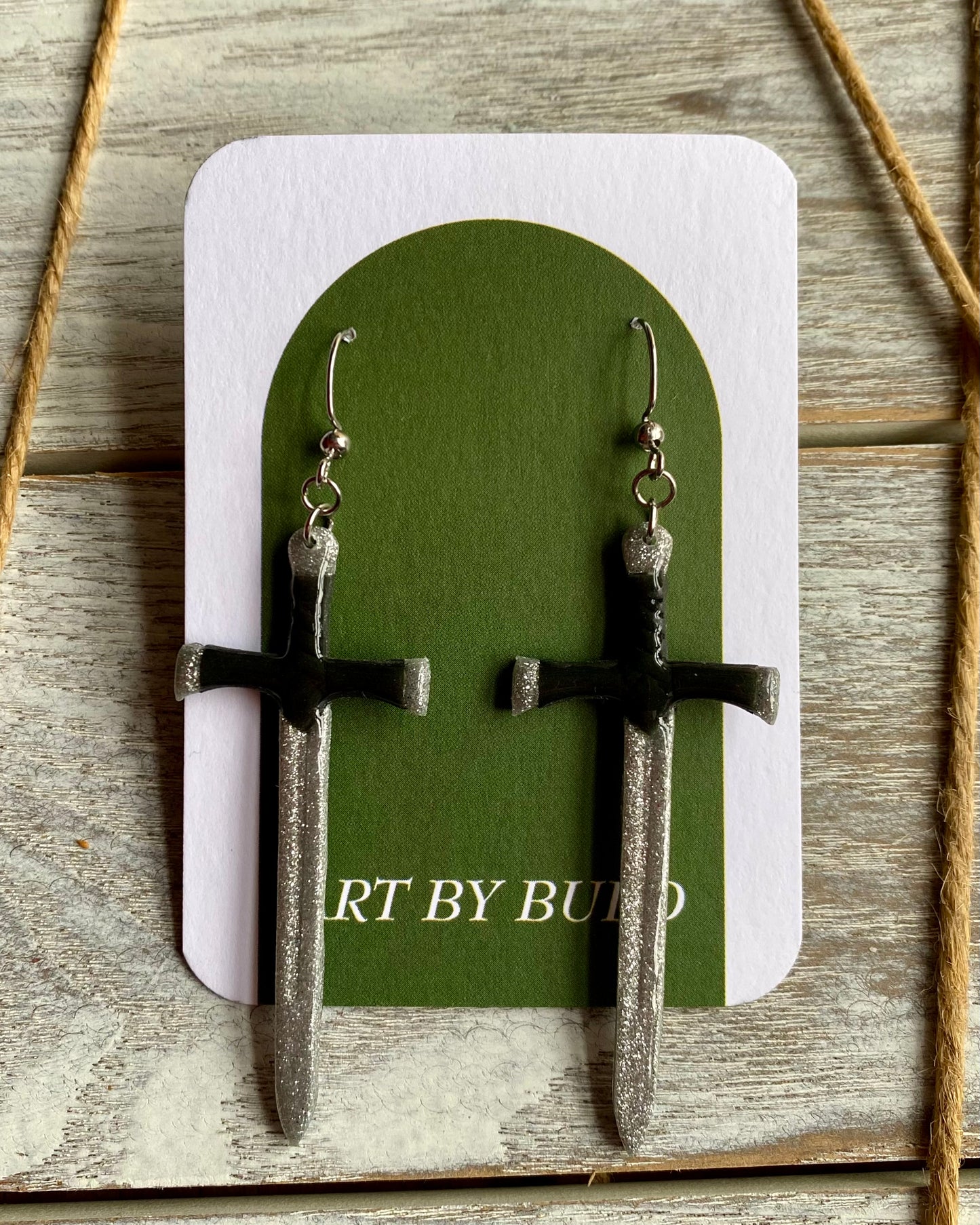Knight’s Blade Sword Dangle Earrings