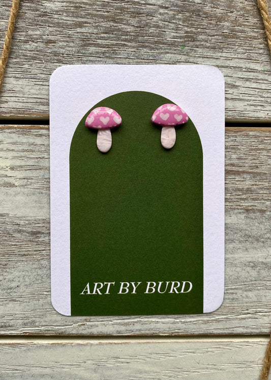 Heart Mushroom Studs