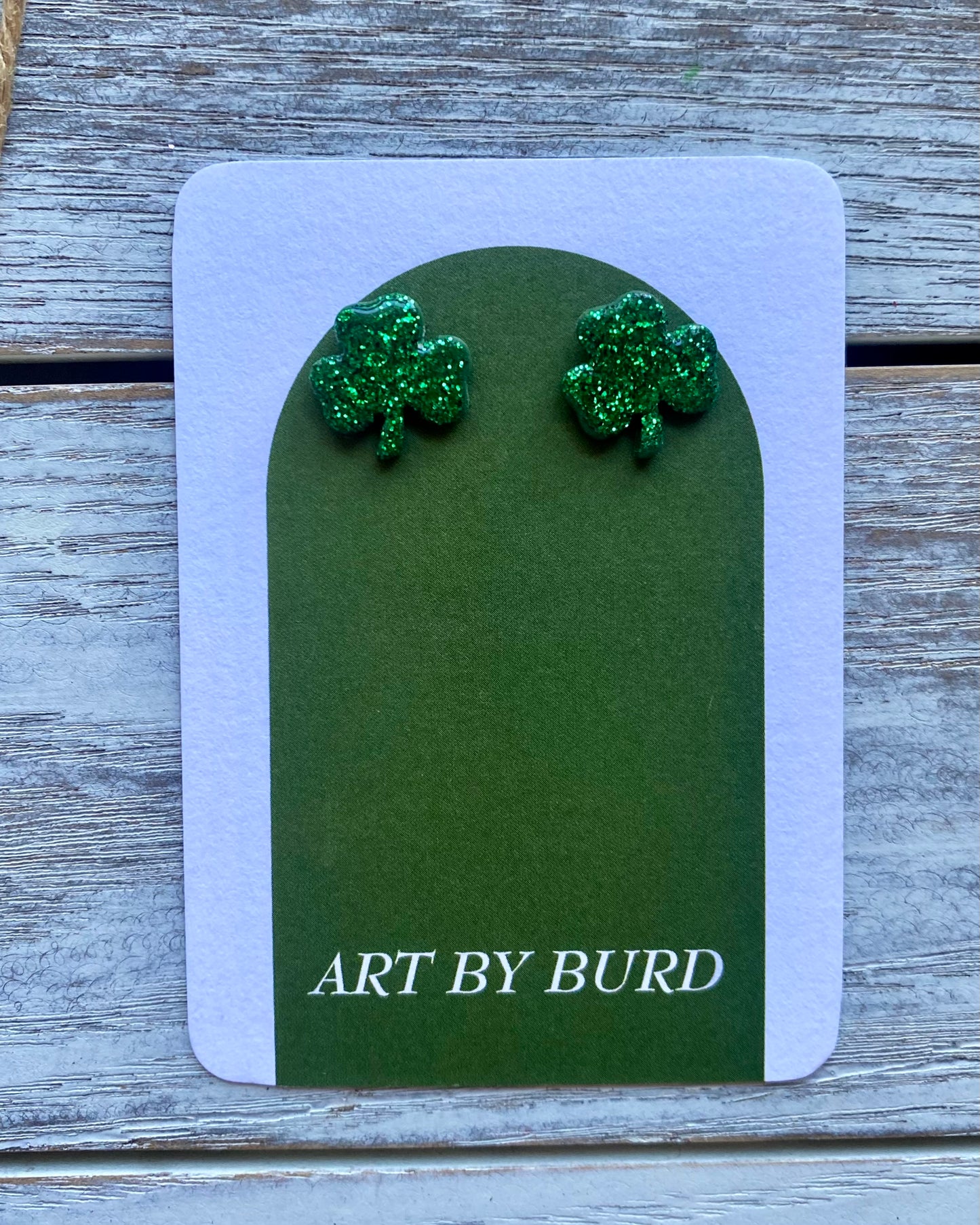 Glitter Shamrock Studs