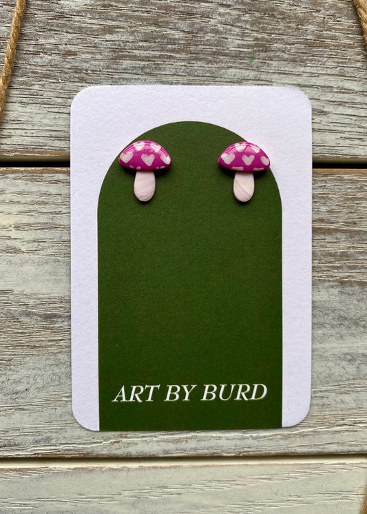 Heart Mushroom Studs