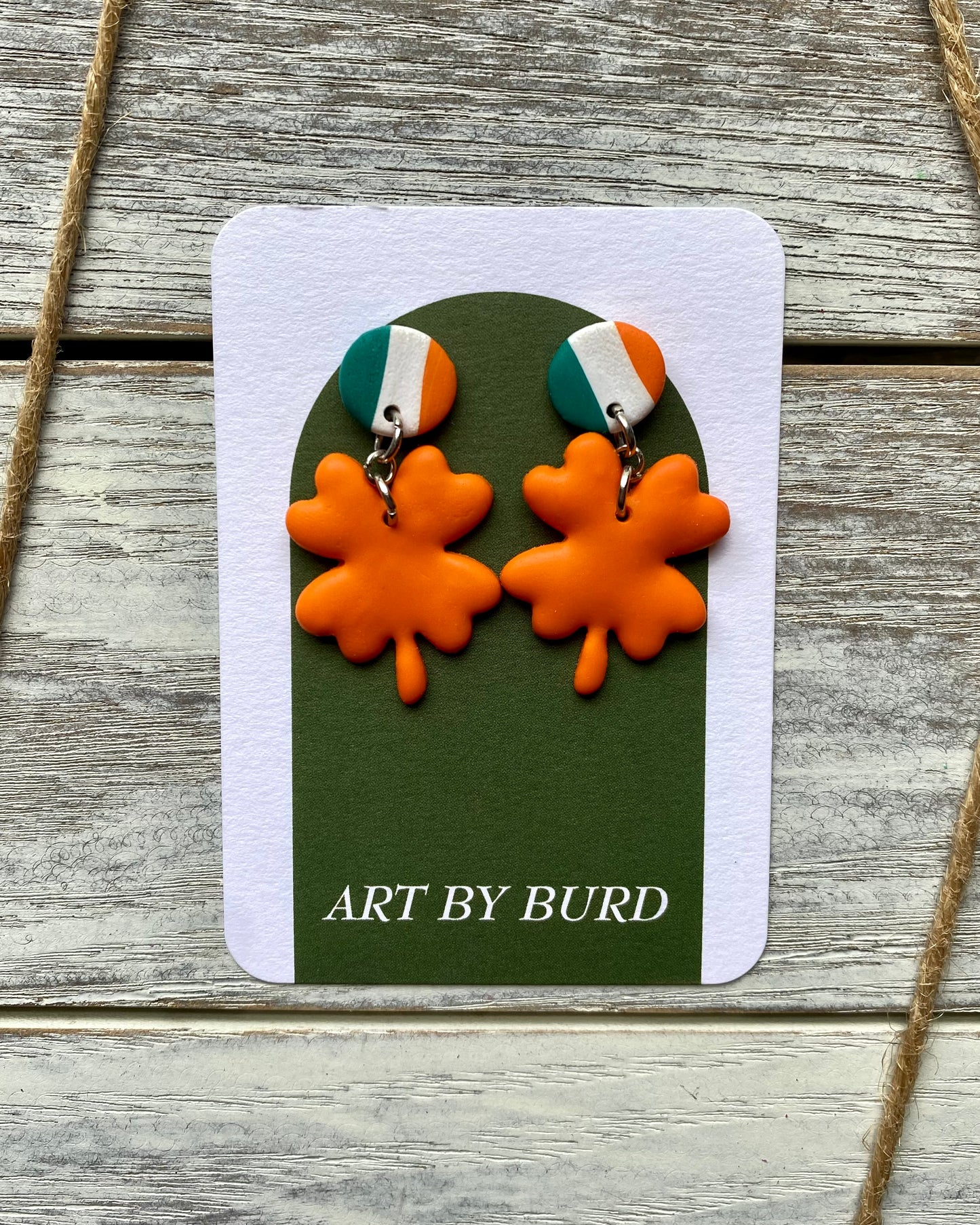 Irish Flag Posts with Hanging Shamrocks