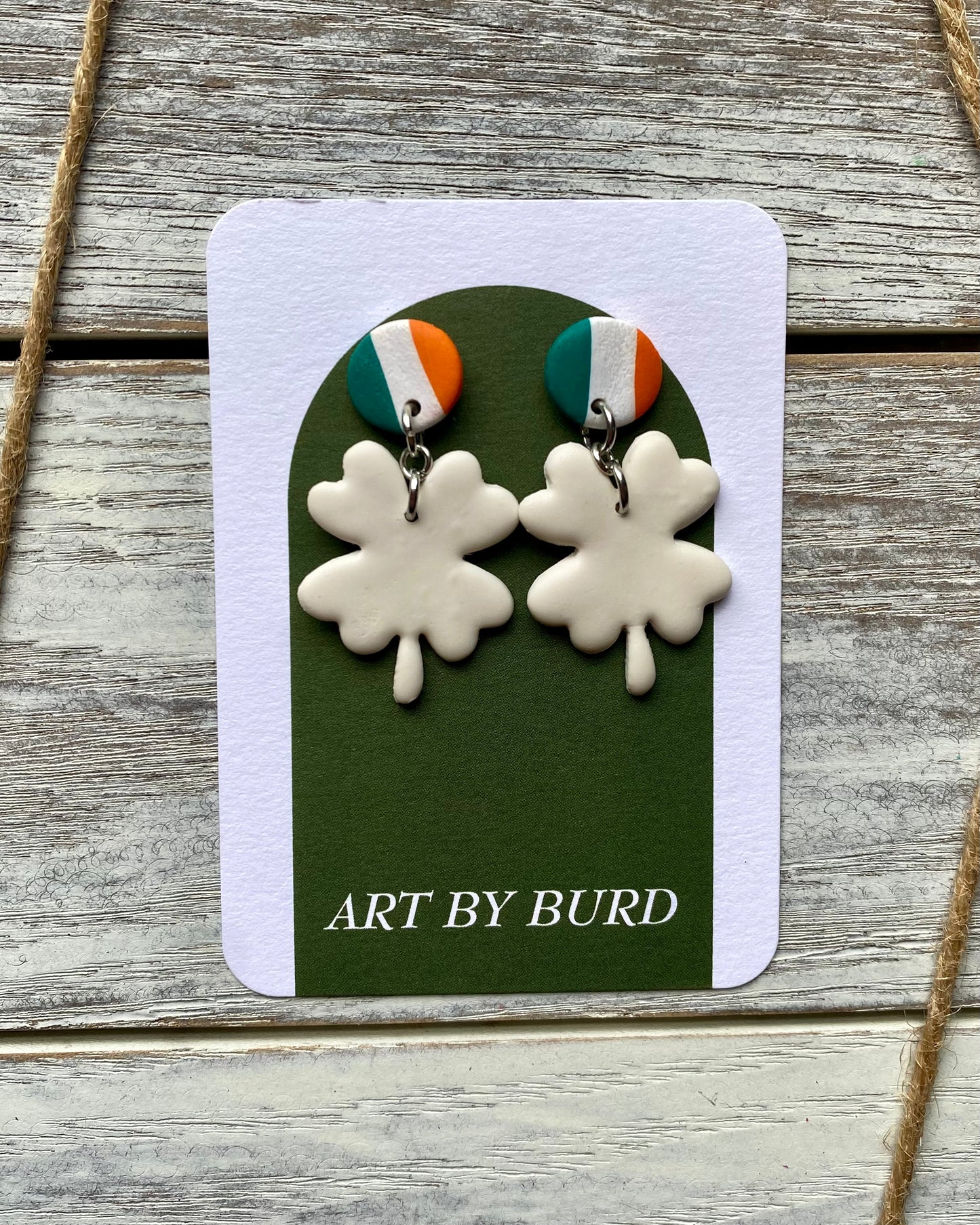 Irish Flag Posts with Hanging Shamrocks