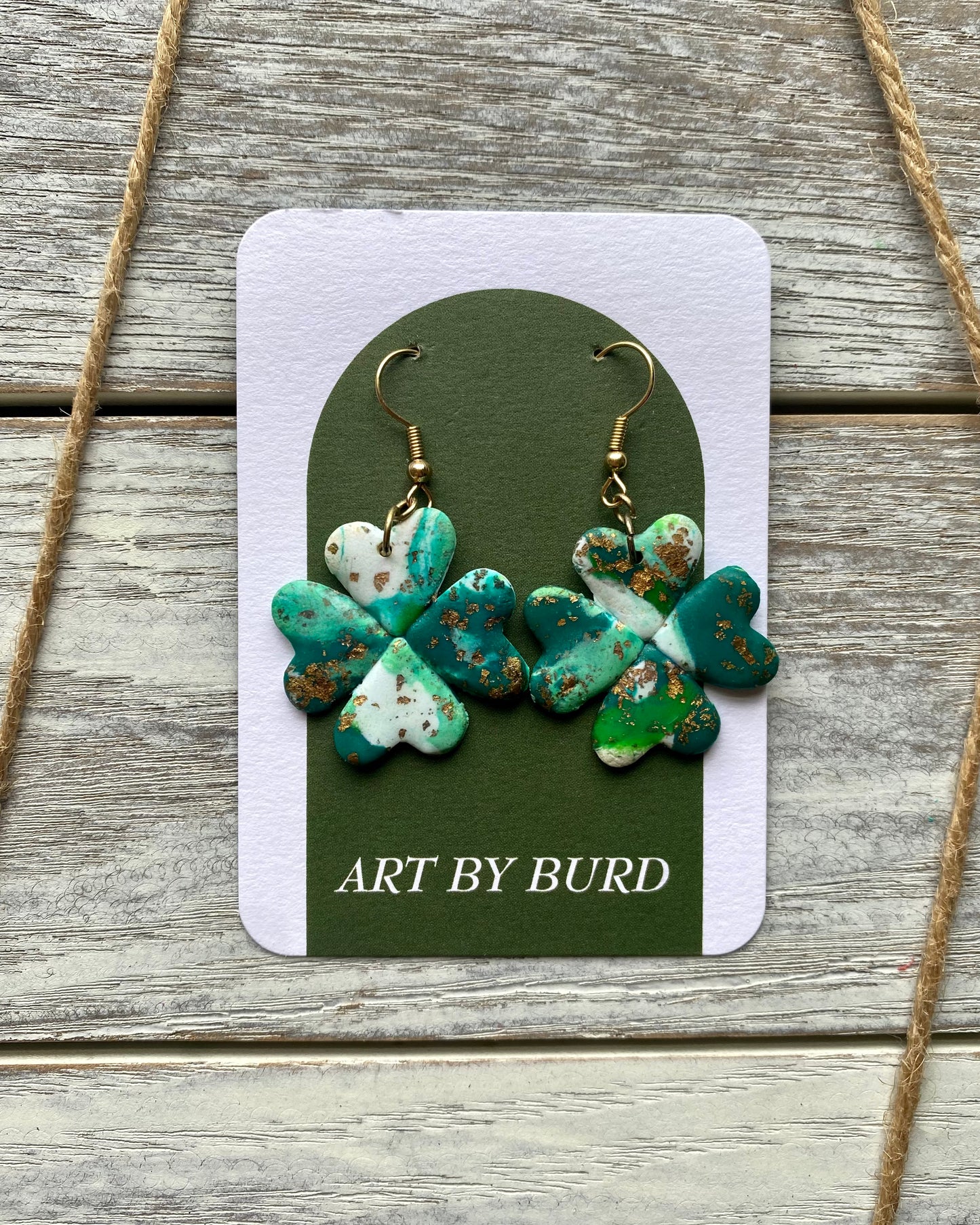 Hanging Marbled Heart Shamrocks