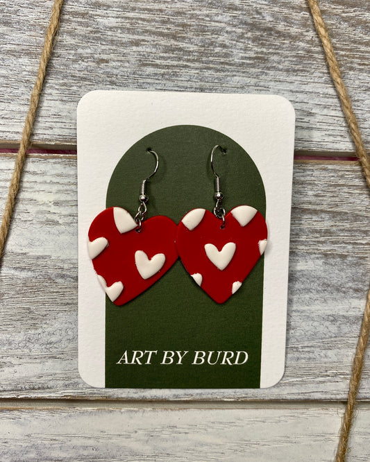 Red with White Multi Hearts