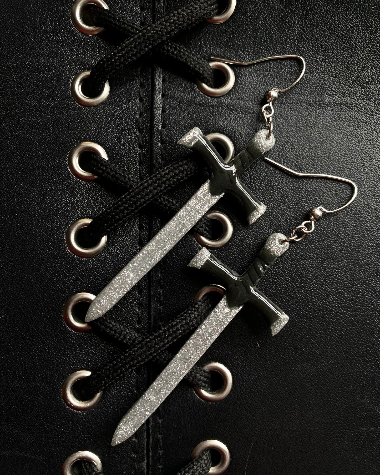 Knight’s Blade Sword Dangle Earrings