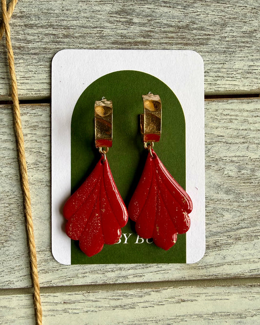 Gold and Red Fan Drops