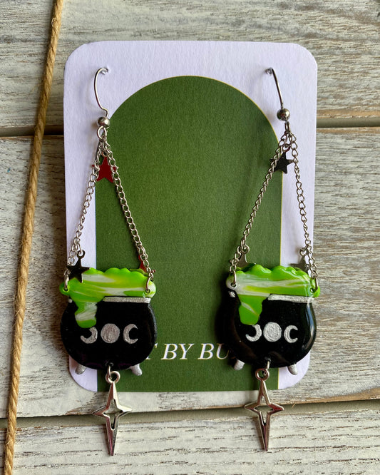 Witch’s Brew Cauldron Dangle Earrings