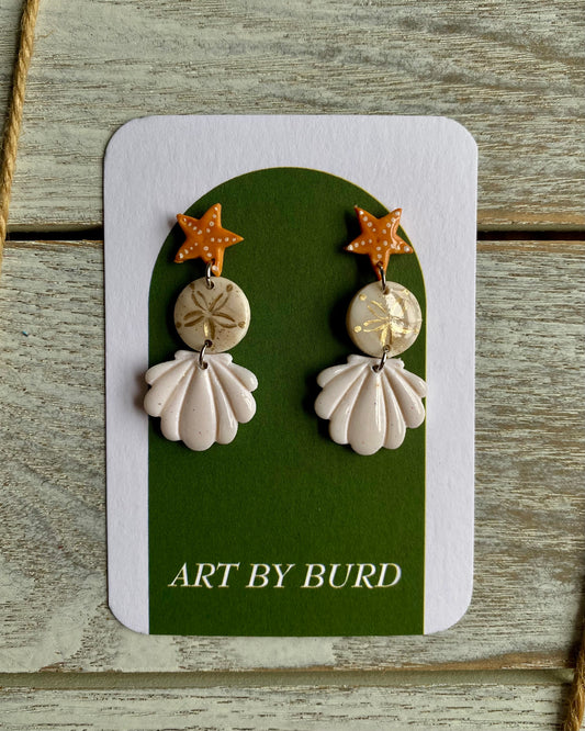 Seashore Trio Shell Drop Earrings
