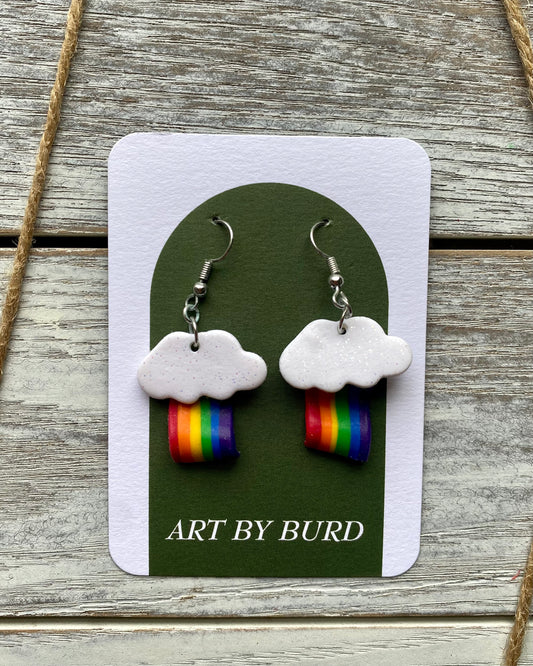 Shamrock Earrings - Rainbow Earrings - Dangle Earrings - St Patricks Day  Earrings