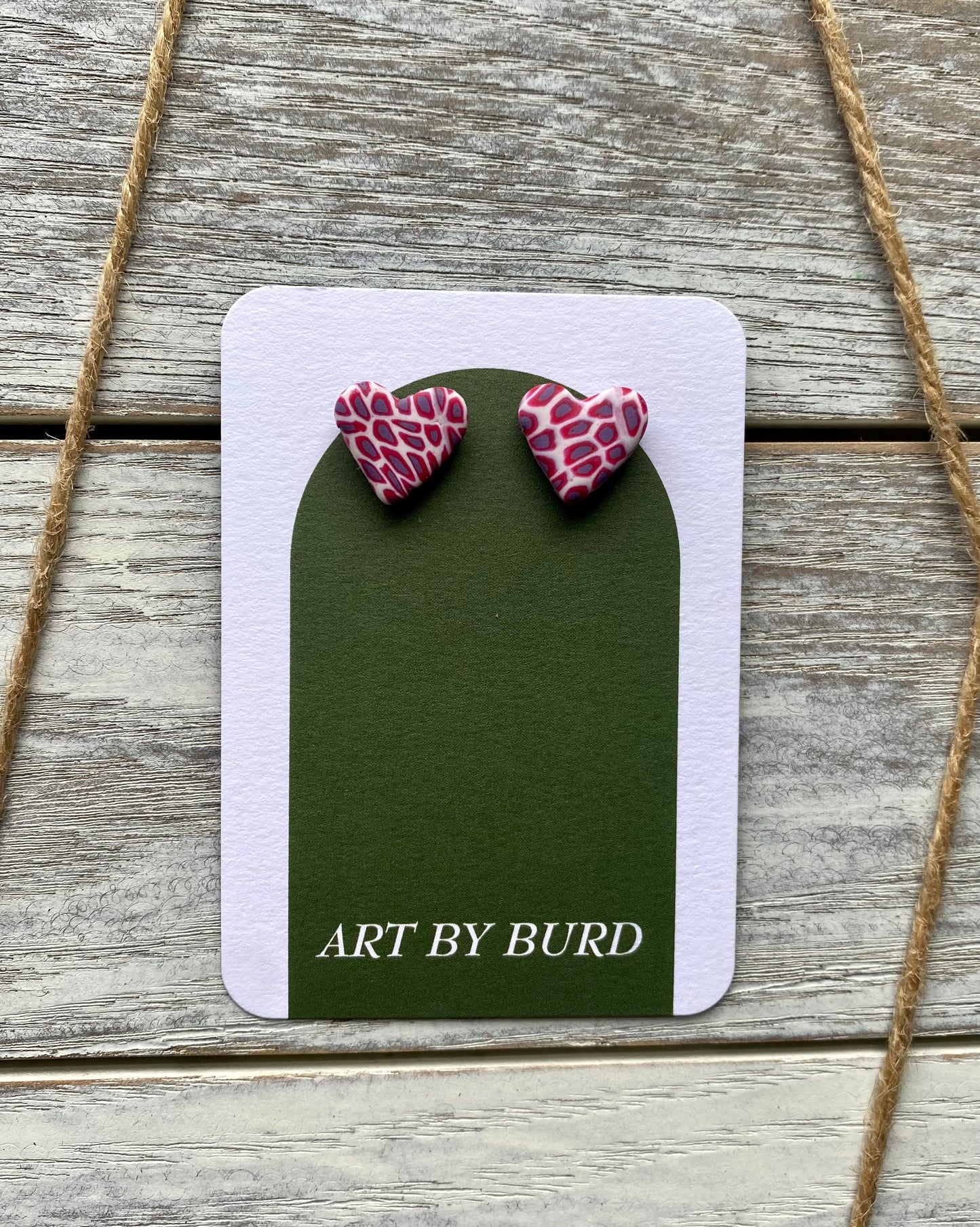 Spotted Heart Studs