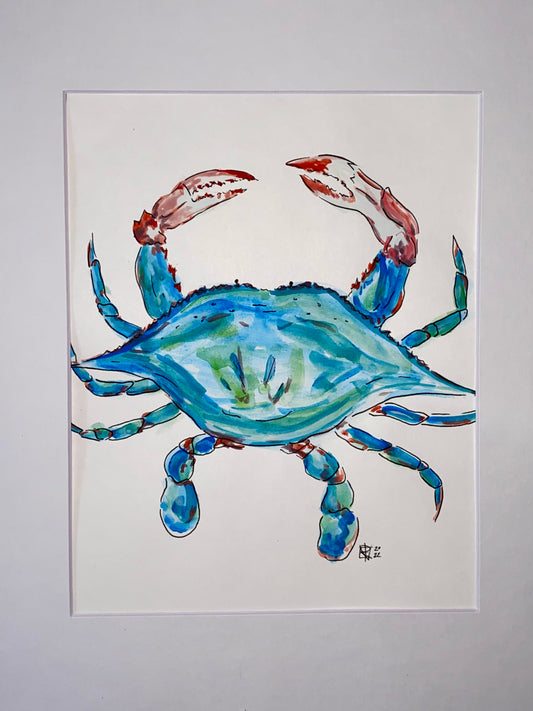 Original Watercolor Maryland Blue Crab